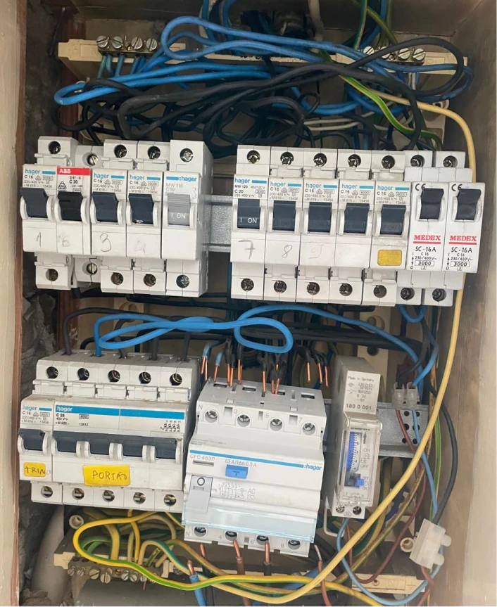 Organização de quadro elétrico